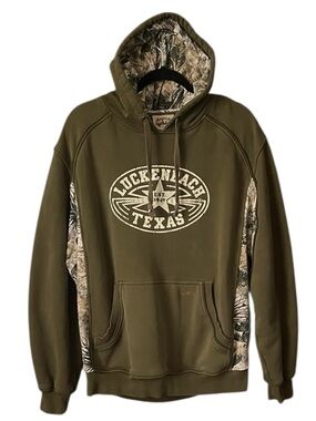 Game Guard Luckenbach Texas olive green camouflage desert pullover hoodie. L